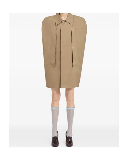 MM6 by Maison Margiela Natural Buttoned Oversized Cape