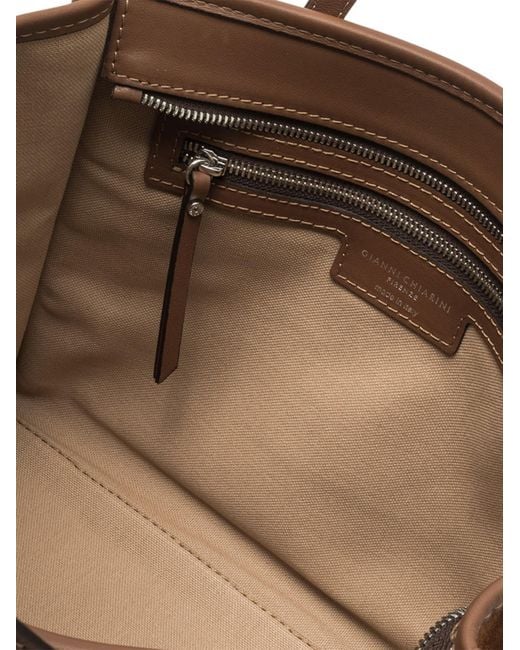 Gianni Chiarini Brown Knotted Buckle Suede Tote Bag