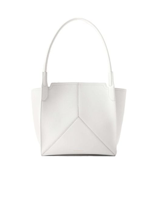 Victoria Beckham White Soft Mini Metallic Leather Tote