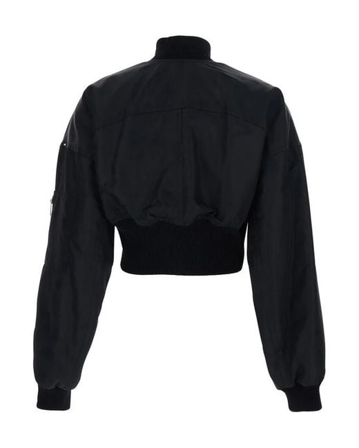 Sportmax Black Cropped Bomber Jacket