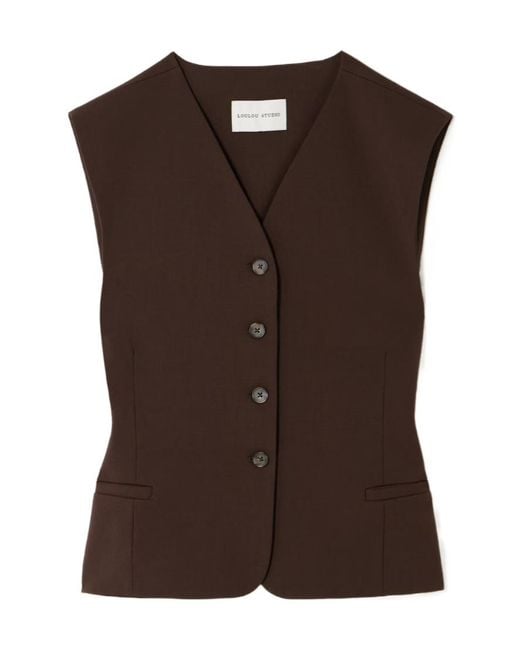 Loulou de Saison Brown Teora Strech-Wool Vest