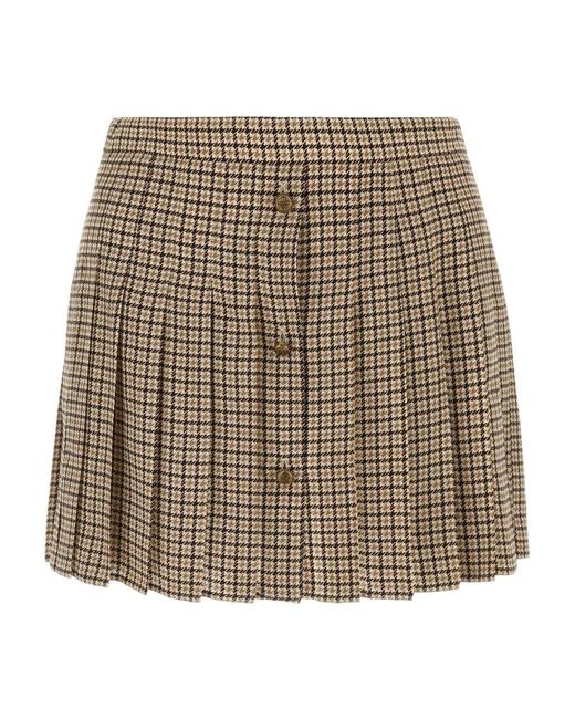 Prada Natural Button-Up Mini Skirt