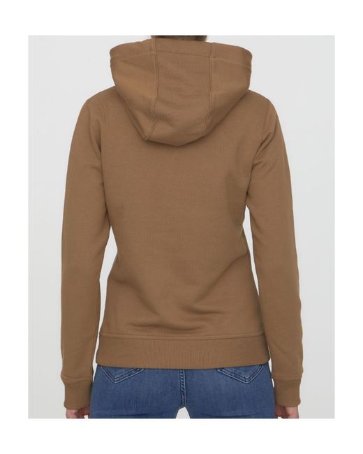Burberry Brown Logo Patch Drawstring Hoodie