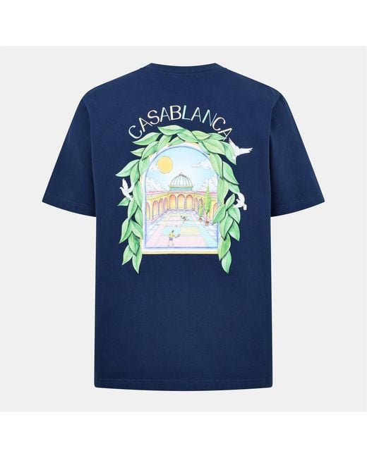 Casablanca Blue Short-Sleeved T-Shirt for men