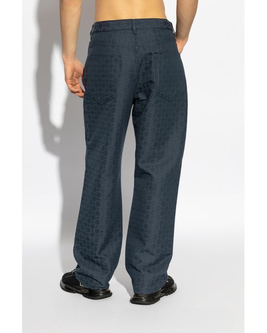 Givenchy Blue Monogram Straight-Leg Jeans for men