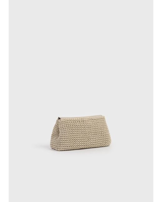 Totême  Natural Totême Mini T-Lock Woven Clutch Bag