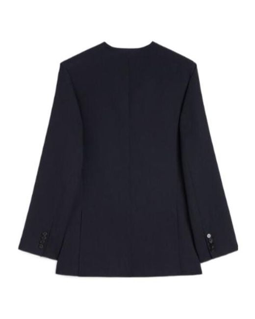 Jil Sander Blue Wool Gabardine Tailored Jacket