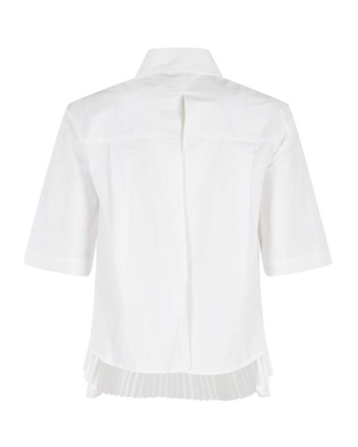 Semicouture White Pleated-Detail Shirt