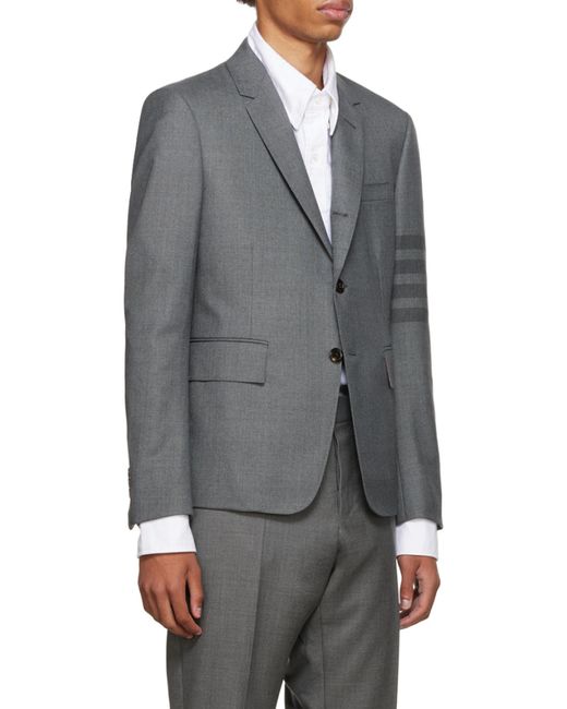 Thom Browne Gray Bar High-Armhole Sport Coat for men