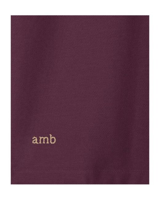 Burberry Purple Logo Embroidered Short Sleeved Polo Shirt for men