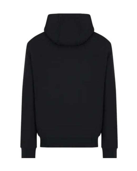 EA7 Black Logo Foil-Print Cotton Hoodie for men
