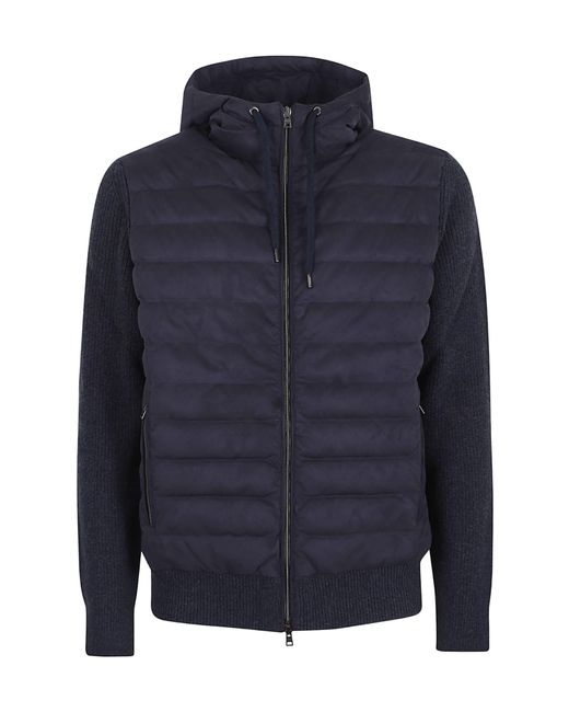 Herno Blue Resort Quilted-Hooded Jacket for men
