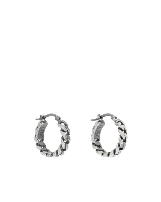 MM6 by Maison Margiela Metallic Chain-Link Hoop Earrings