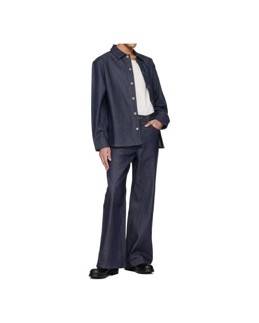 A.P.C. Blue Long-Sleeved Collared Denim Shirt for men