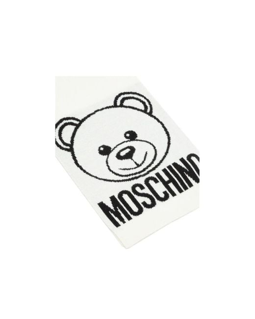 Moschino White Contrasting Logo Scarf
