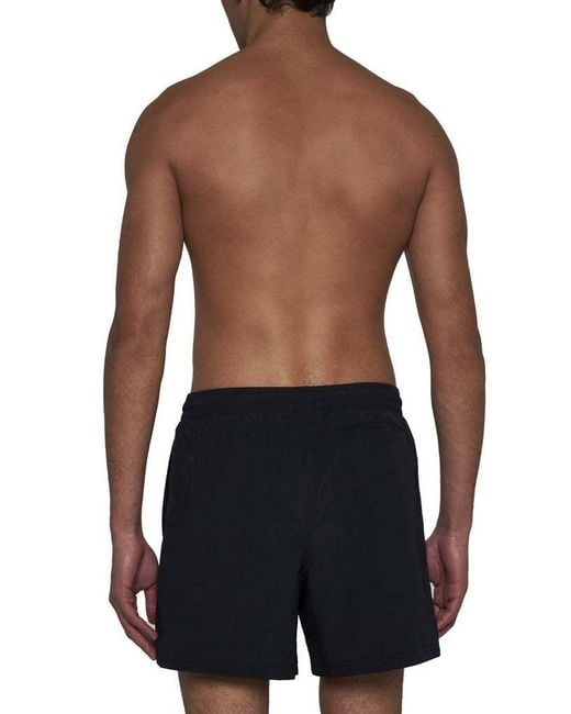 KENZO Blue Logo Patch Swim Trunks for men