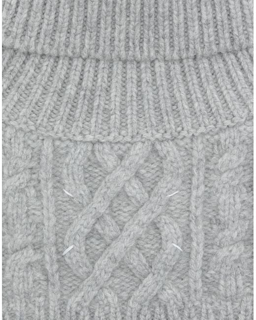 Maison Margiela Gray Cable-Knit Scarf