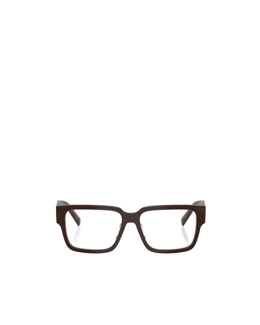 Prada White Eyewear Rectangle Frame Glasses for men