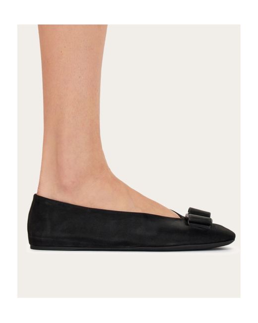 Ferragamo Black Ferragamo Bow-Detailed Ballerinas