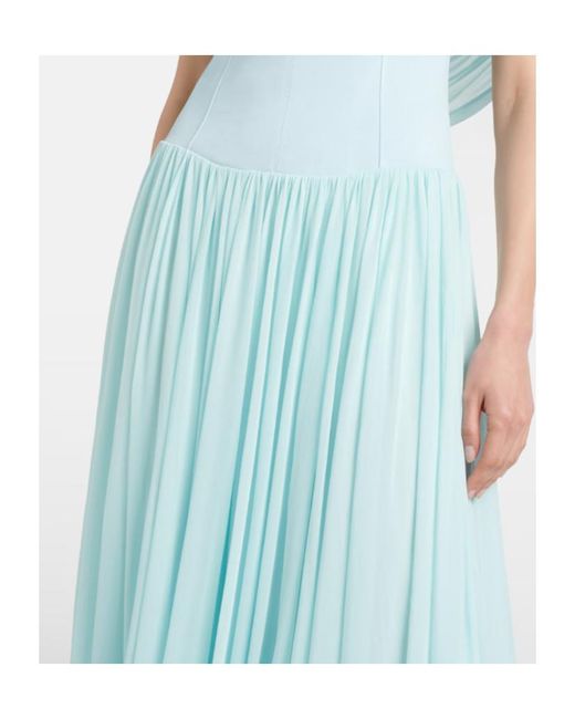 Jonathan Simkhai Blue Draped Pleated Gown