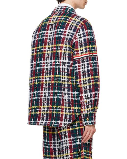 Thom Browne Blue Checked Casual Jacket for men