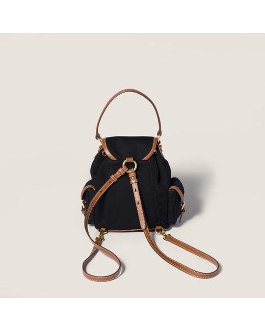 Miu Miu Black Logo-Detailed Backpack
