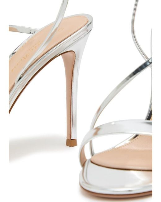 Gianvito Rossi White Metallic High-Heel Sandals
