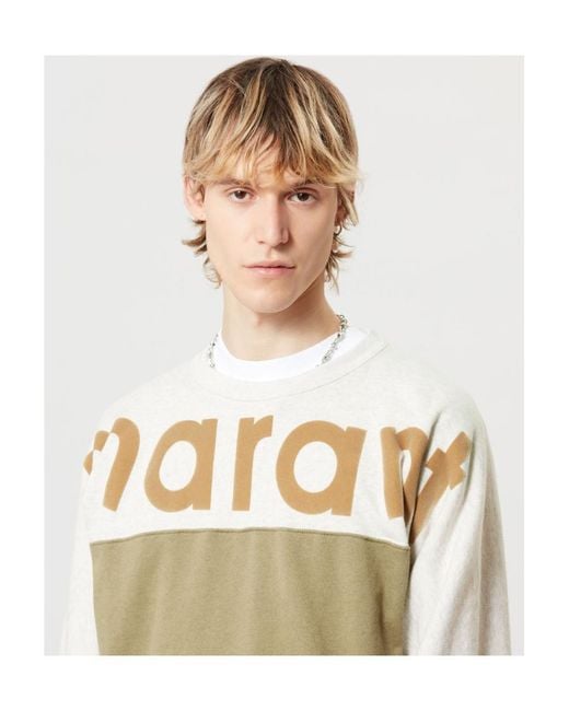 Isabel Marant Natural Two-Toned Crewneck Sweatshirt for men