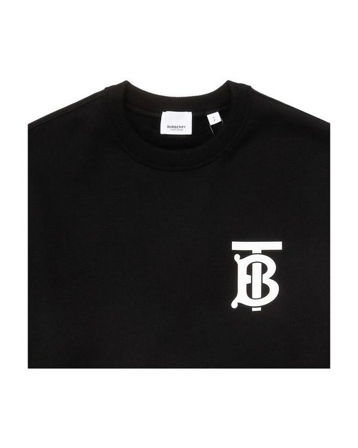 Burberry Black Monogram Logo Cotton Sweatshirt for men