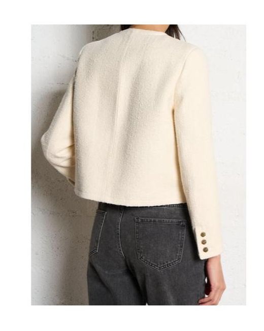 Ba&sh Natural Meredith Cropped Pocket Blazer