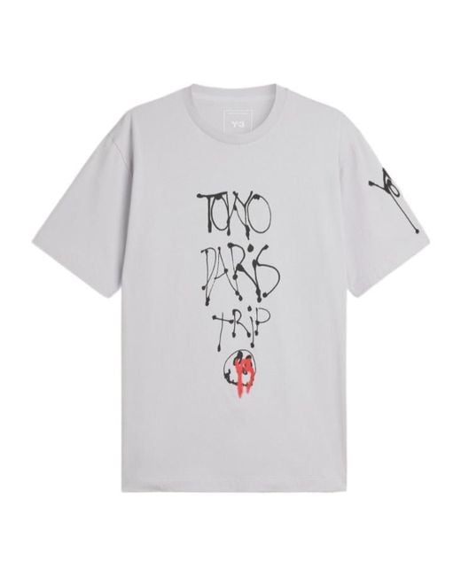 Y-3 White Chito City Graphic Short Sleeve Tee for men