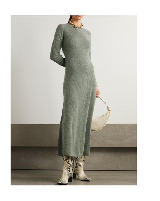 Altuzarra Green Ribbed Cashmere Maxi Dress