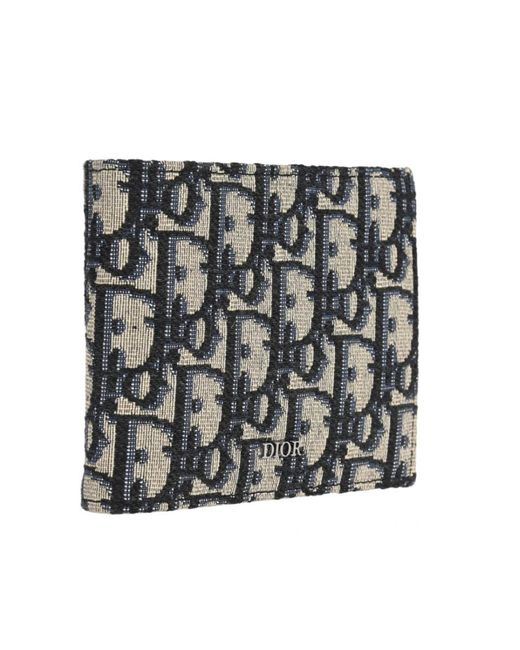 Dior Gray Homme Oblique Jacquard Compact Wallet for men
