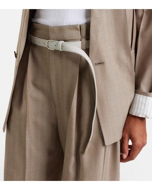 Victoria Beckham White Dorian B Leather Belt