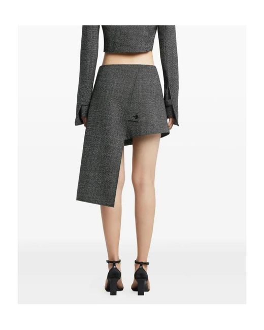 Courreges Gray Panelled Asymmetric Mini Skirt