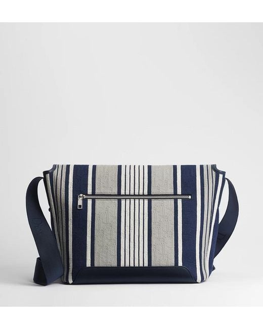 Dior Black Iviera Medium Jett Messenger Bag With Flap for men