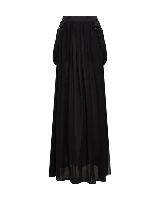 Max Mara Black Solid Color Flared Skirt