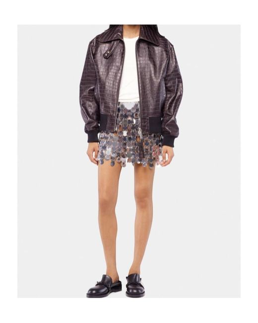 Rabanne Gray Rabanne Disc Mini Skirt