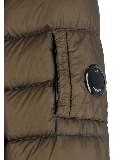 C P Company Green Quilted Hooded Jacket for men