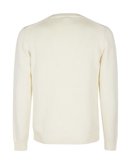 Roberto Collina White Crew-Neck Sweater for men