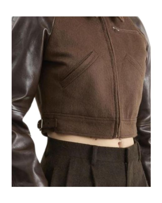 Auralee Brown Zipper Casual Jacket