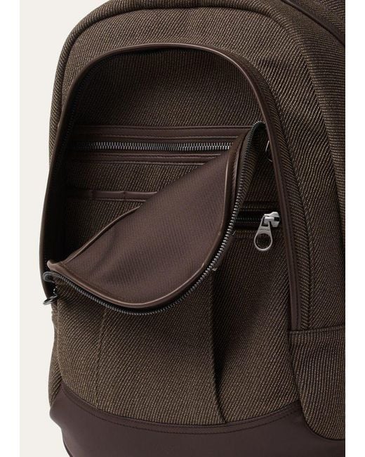 Loro Piana Brown Pioneer Backpack Medium for men
