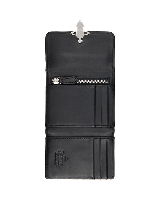 Vivienne Westwood Black Embossed Flap Wallet