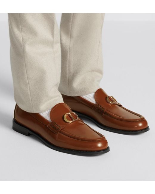 Dior Homme Logo Plaque Slip-On Loafers in Brown for Men | Lyst display picture 3