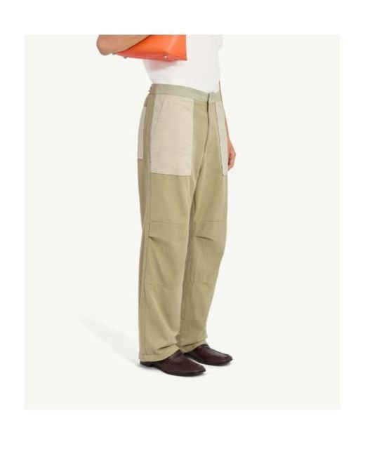 MM6 by Maison Margiela Natural Color-Block Workwear Trousers for men
