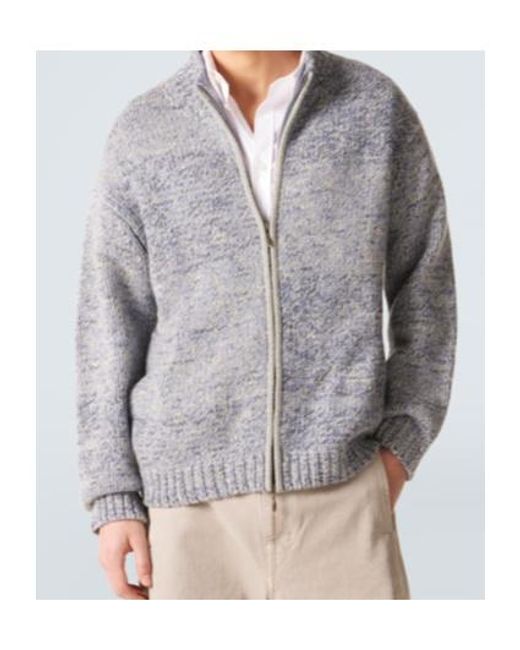 LeKasha Gray Zip-Up Cardigan for men