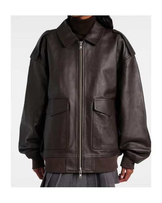 Frankie Shop Black Viper Leather Jacket