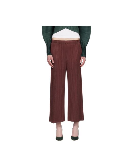 Pleats Please Issey Miyake Red Plissé Trousers