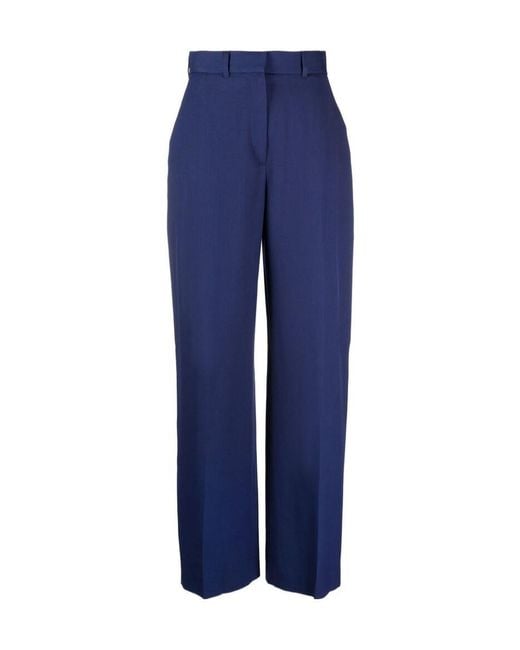 Casablanca Blue Pressed Crease Wide-Leg Trousers