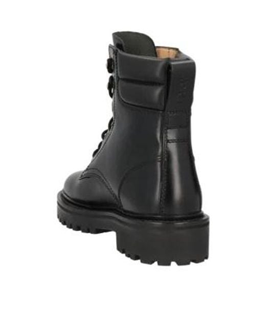 Isabel Marant Black Patent Lace-Up Ankle Boots